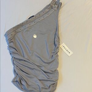 PacSun Silver Studded One-Shoulder Blouse